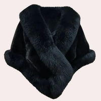 Warm Fur Scarf for Women - Elin-Black-State of Style