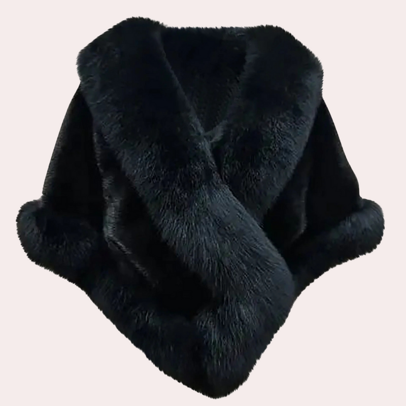Warm Fur Scarf for Women - Elin-Black-State of Style