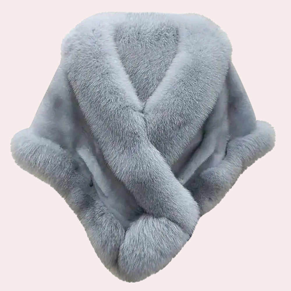 Warm Fur Scarf for Women - Elin-Grey-State of Style