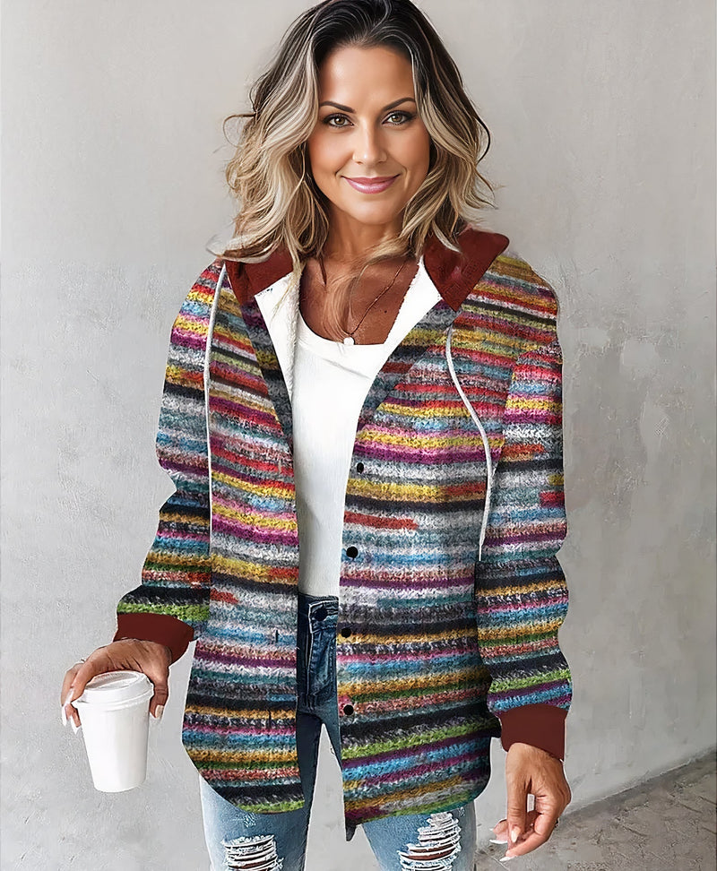 Warm Knitted Women's Cardigan With Hood – Noëlle