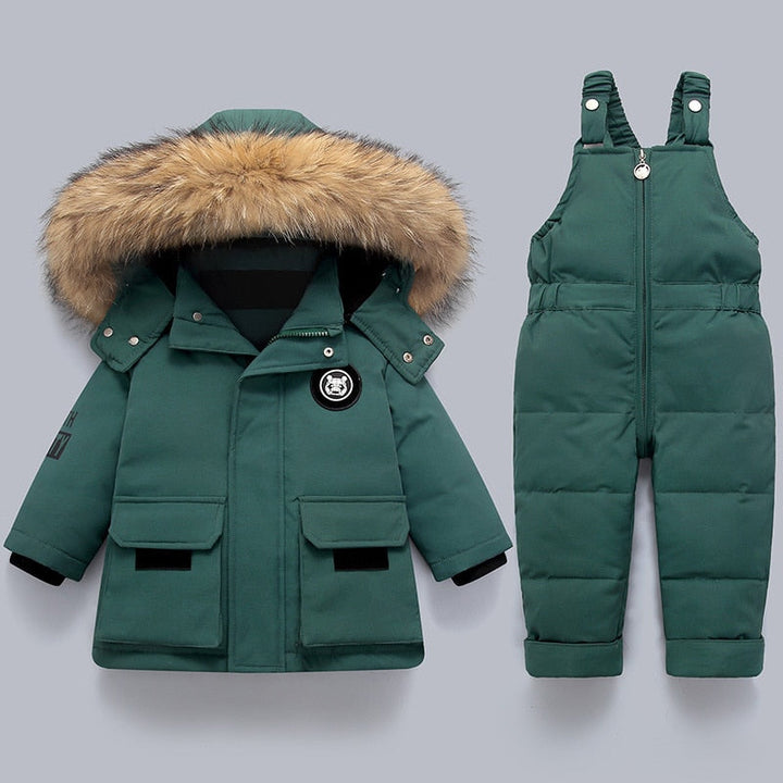 Warm Kids Jacket and Overall Set - Charlie-Green-80-State of Style