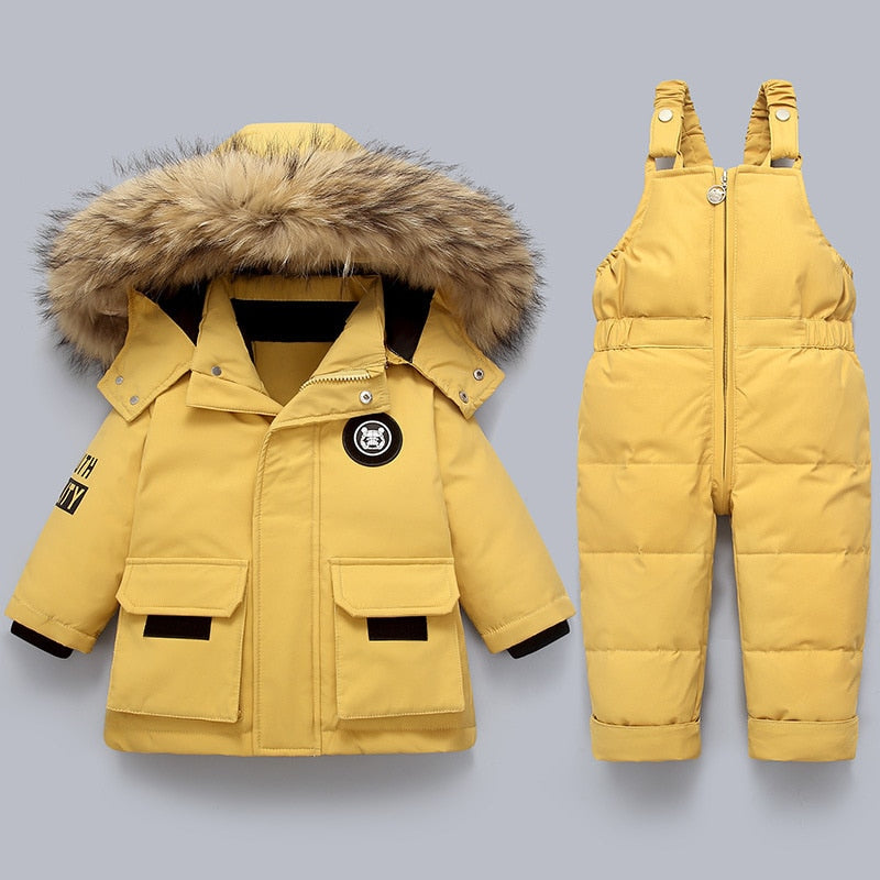 Warm Kids Jacket and Overall Set - Charlie-Yellow-80-State of Style