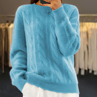 Warm Knitted Ladies Sweater - Bella-Blue-S-State of Style