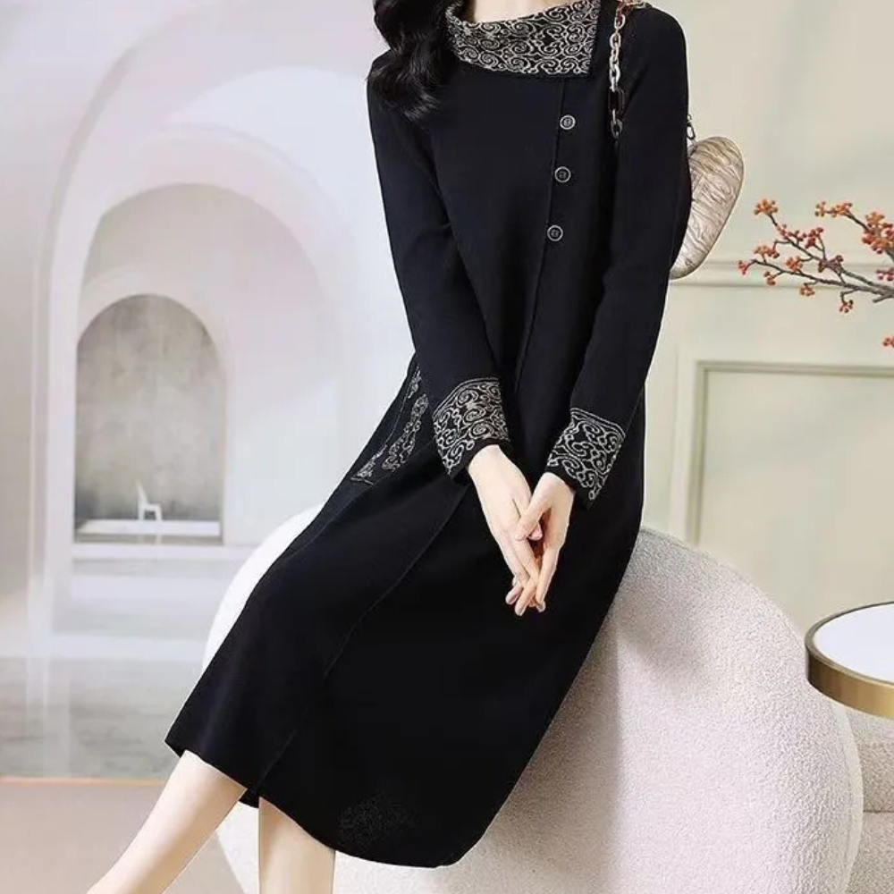 Warm Knitted Midi Dress - Vanya-XS-State of Style