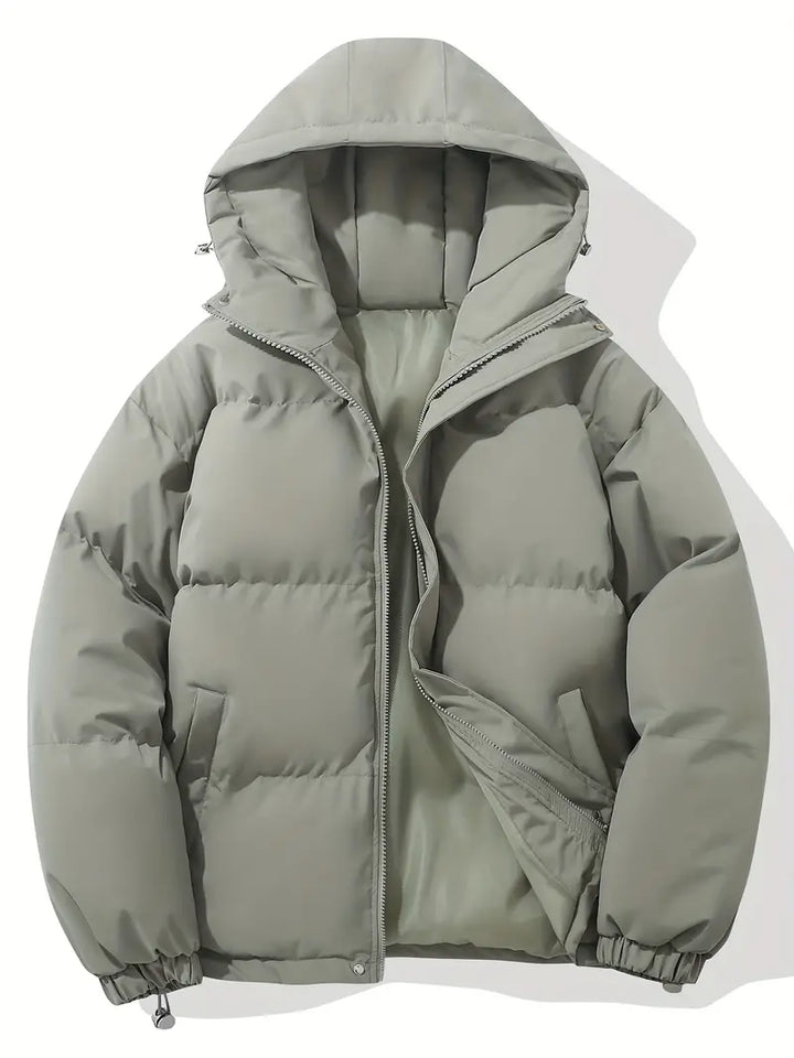 Warm Ladies Jacket with Hood - Aurelia-Light grey-M-State of Style