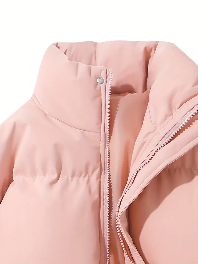 Warm Ladies Jacket with Hood - Aurelia-Pink-M-State of Style
