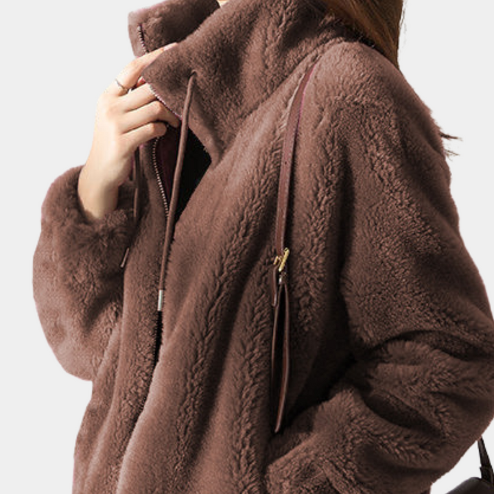 Warm Ladies' Jacket with Zip - Yara-Grey-XS-State of Style