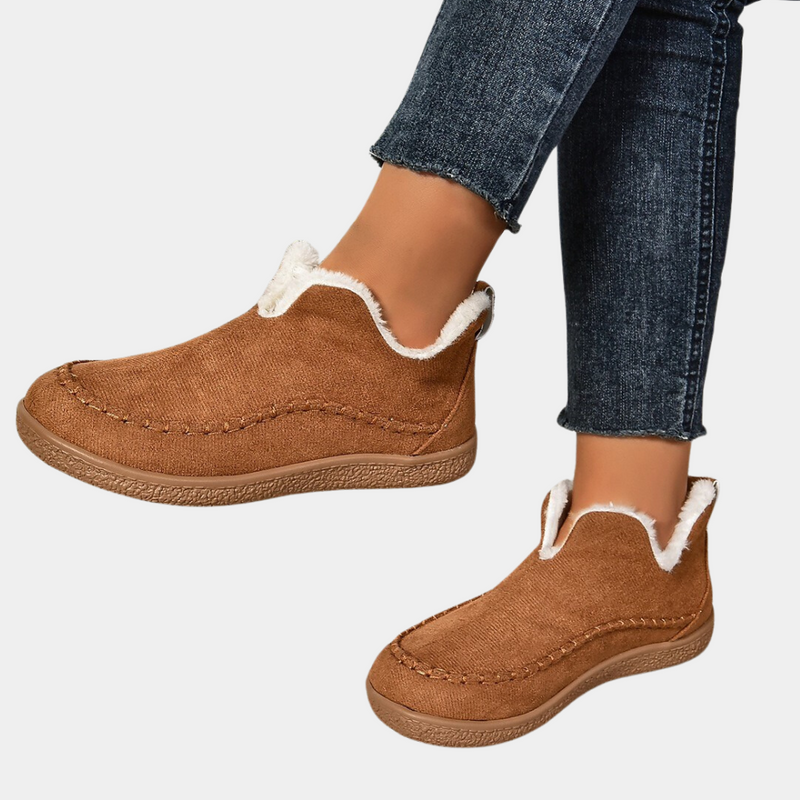 Warm Ladies' Slippers for Comfort - Selene-Light brown-3-State of Style