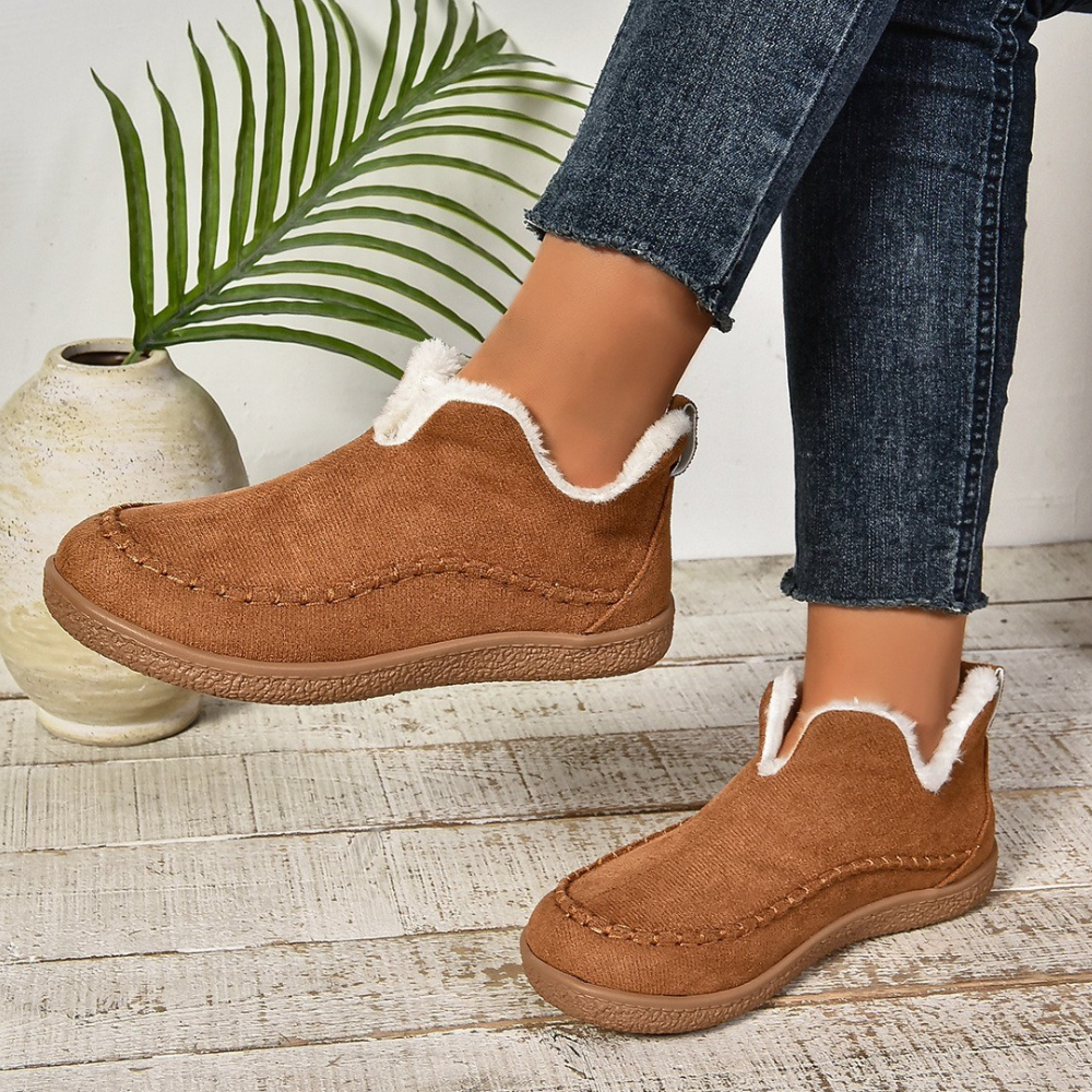 Warm Ladies' Slippers for Comfort - Selene-Light brown-3-State of Style