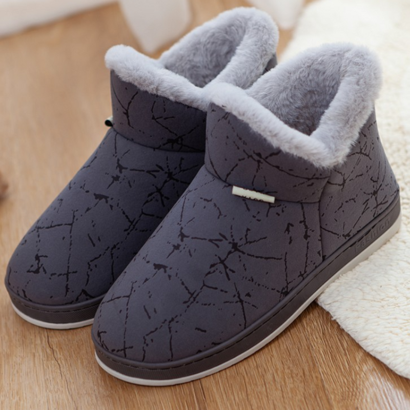 Warm Ladies' Slippers for Winter - Livia-Grey-3-State of Style