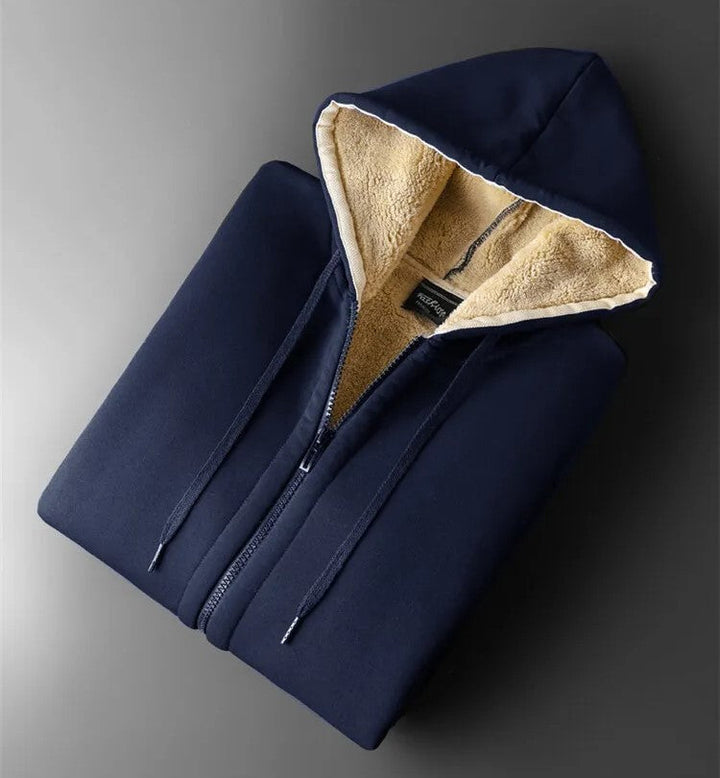 Warm Lamb Hooded Jacket | Oversized & Comfy-Navy Blue-M-State of Style