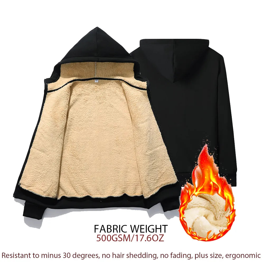 Warm Lamb Hooded Jacket | Oversized & Comfy-Navy Blue-M-State of Style