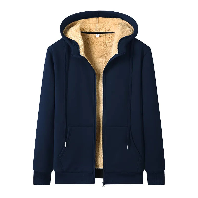Warm Lamb Hooded Jacket | Oversized & Comfy-Navy Blue-M-State of Style