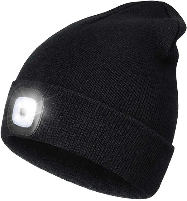 Warm LED Beanie Hat with Light - Robin-Black-State of Style