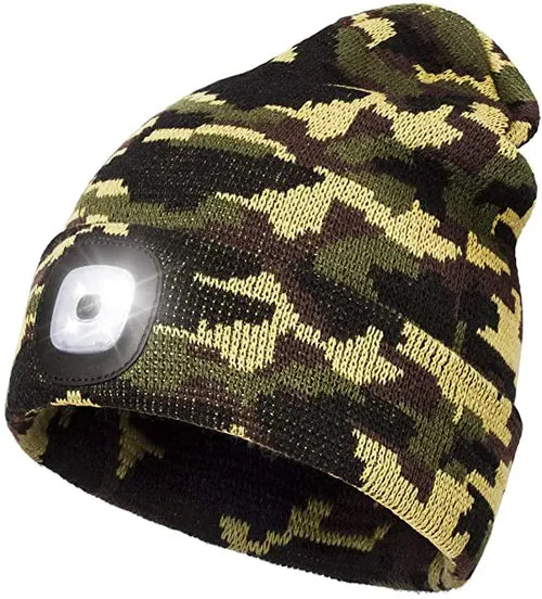 Warm LED Beanie Hat with Light - Robin-Olive Green-State of Style