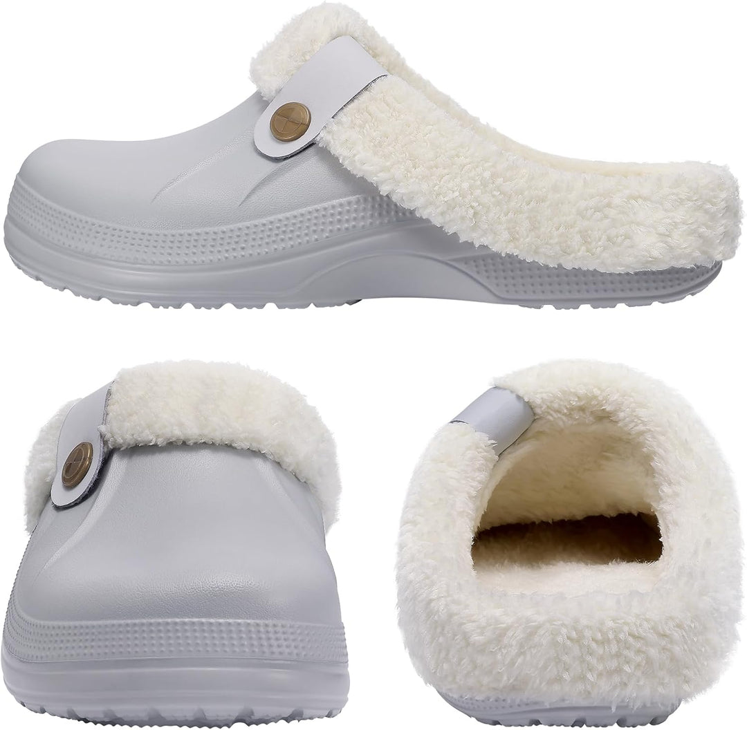 Warm Lined Slippers - CosyStep-Light Grey-3.5-4 Women /2.5-3.5 Men-State of Style