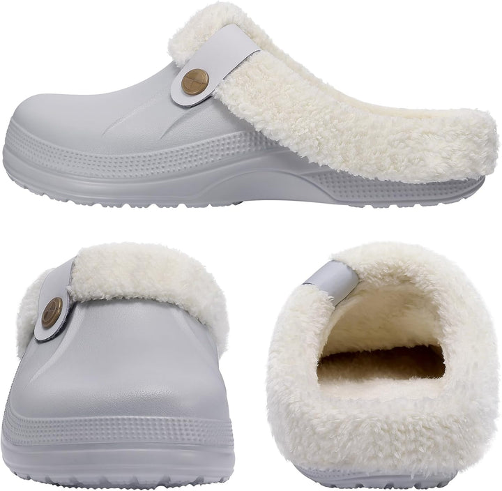 Warm Lined Slippers - CosyStep-Light Grey-3.5-4 Women /2.5-3.5 Men-State of Style