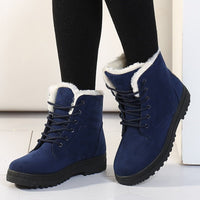 Warm Lined Women's Winter Boots with Laces - Eliza Fur Boot-Black-5-State of Style