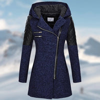 Warm Long Ladies Winter Coat - Aria-Blue-S-State of Style