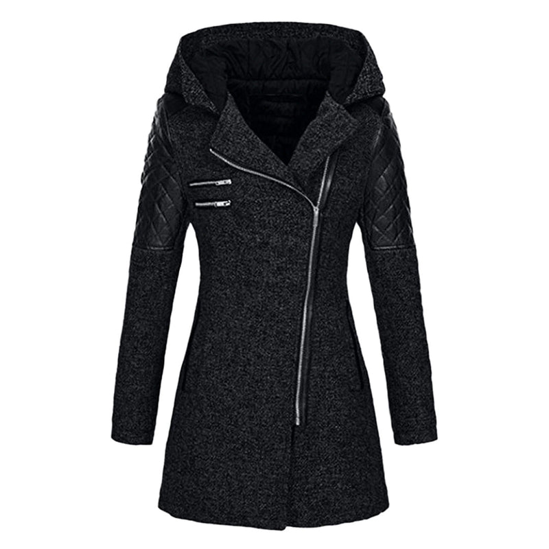Warm Long Ladies Winter Coat - Aria-Dark Grey-S-State of Style