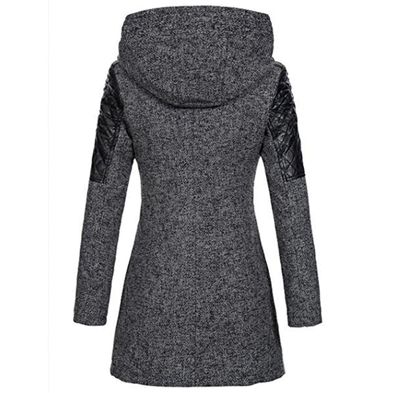 Warm Long Ladies Winter Coat - Aria-Dark Grey-S-State of Style