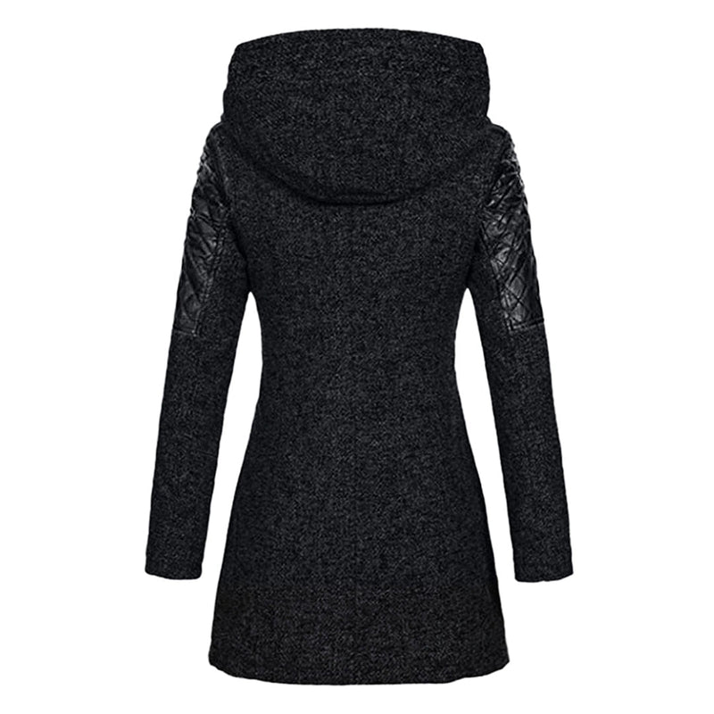 Warm Long Ladies Winter Coat - Aria-Dark Grey-S-State of Style