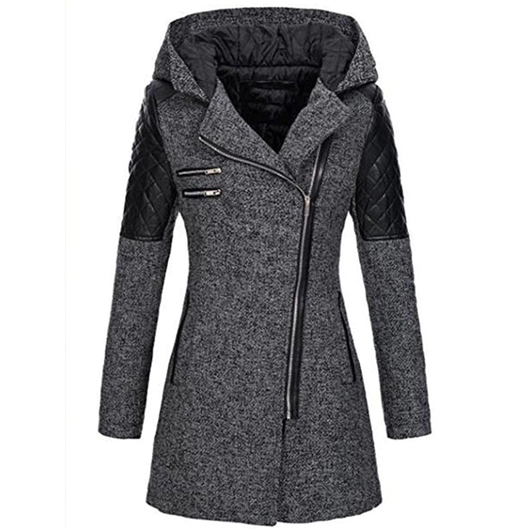Warm Long Ladies Winter Coat - Aria-Dark Grey-S-State of Style