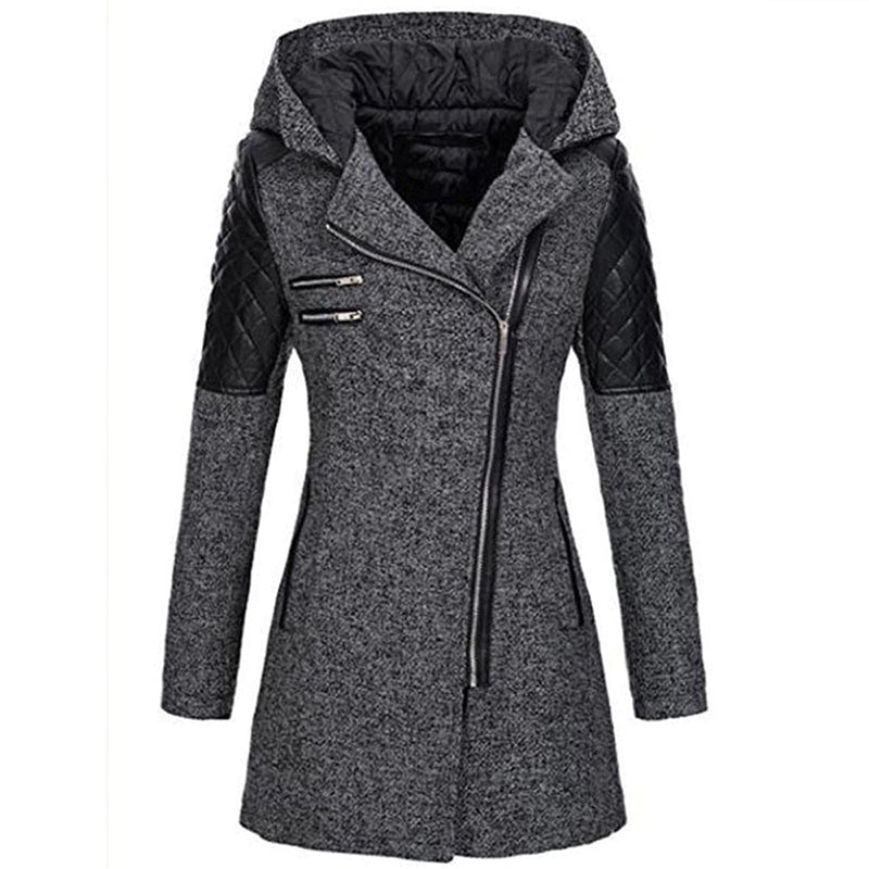 Warm Long Ladies Winter Coat - Aria-Dark Grey-S-State of Style