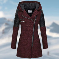 Warm Long Ladies Winter Coat - Aria-Red-S-State of Style