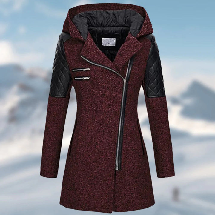 Warm Long Ladies Winter Coat - Aria-Red-S-State of Style