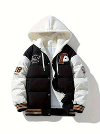 Warm Men's Puffer Jacket with Hood - Emmett-Black-XS-State of Style