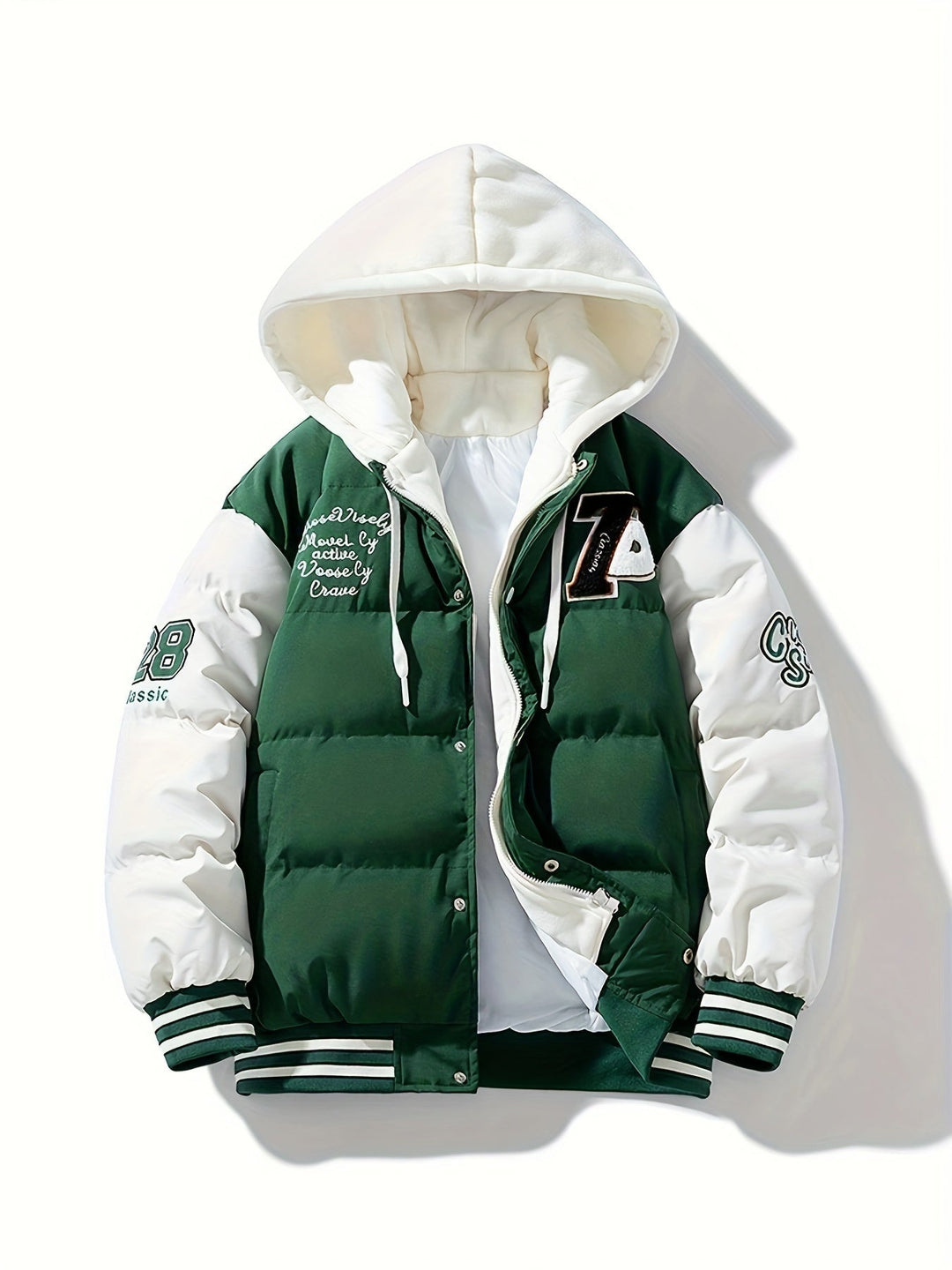 Warm Men's Puffer Jacket with Hood - Emmett-Green-XS-State of Style