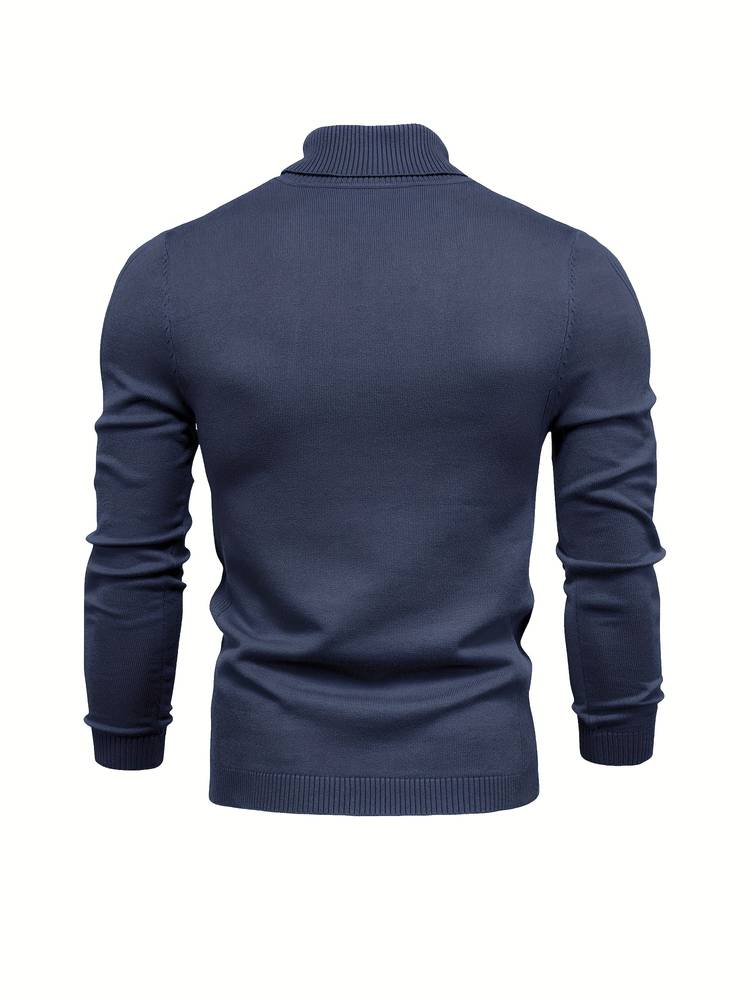 Warm Men's Turtleneck Sweater - Nordero-Light Blue-S-State of Style