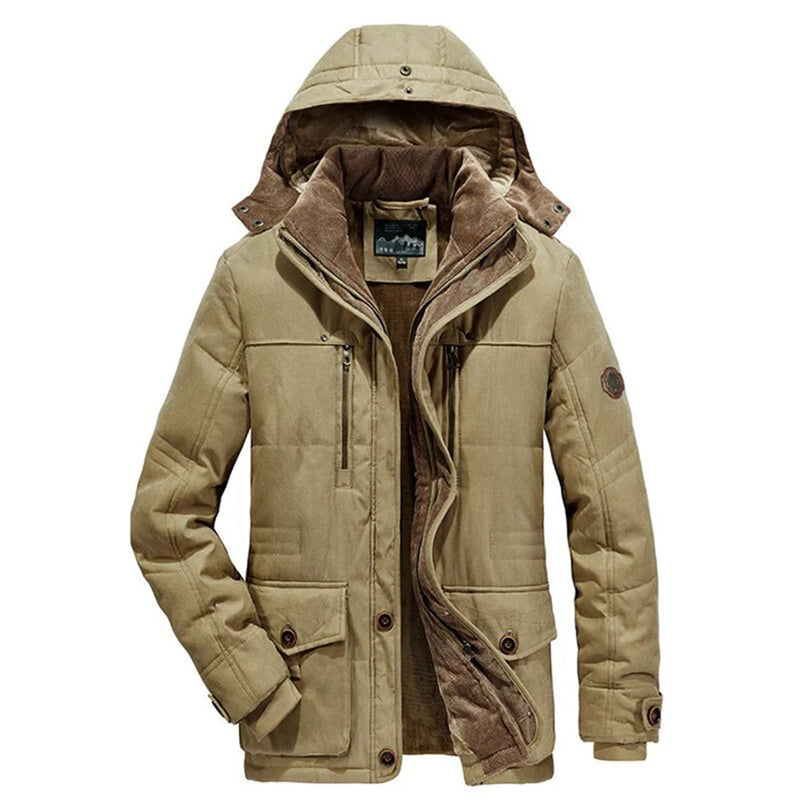 Warm Men's Winter Coat with Fleece - Everest-Khaki-M-State of Style