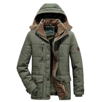 Warm Men's Winter Coat with Fleece - Everest-Olive Green-M-State of Style