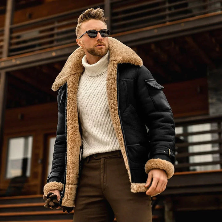 Warm Men's Winter Jacket - Viktor-Black-S-State of Style