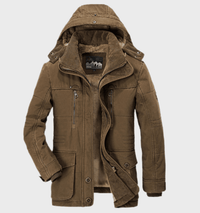 Warm Men's Winter Jacket with Hood - Andreas-M-Coffee-State of Style