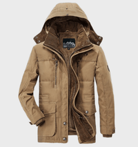 Warm Men's Winter Jacket with Hood - Andreas-M-Khaki-State of Style