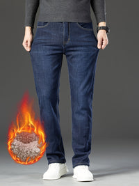 Warm Men's Winter Jeans with Fleece Lining - Grayson-Blue-10-State of Style