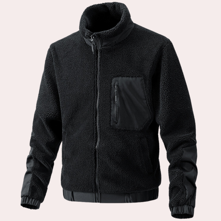 Warm Outdoor Jacket for Men - Ronan-Black-S-State of Style