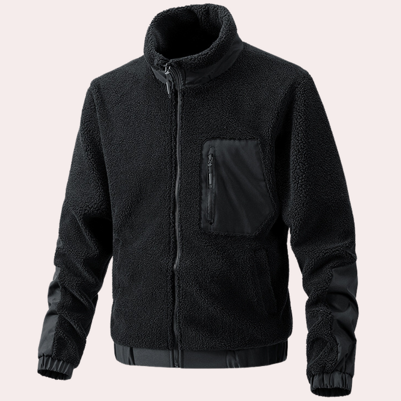 Warm Outdoor Jacket for Men - Ronan-Black-S-State of Style