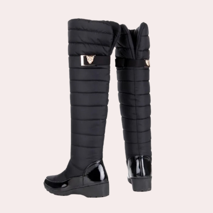 Warm Overknee Boots with Timeless Style - Sofia-Black-3-State of Style