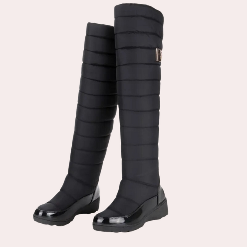 Warm Overknee Boots with Timeless Style - Sofia-Black-3-State of Style