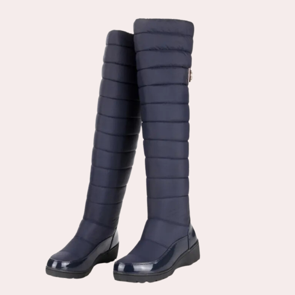 Warm Overknee Boots with Timeless Style - Sofia-Marine blue-3-State of Style
