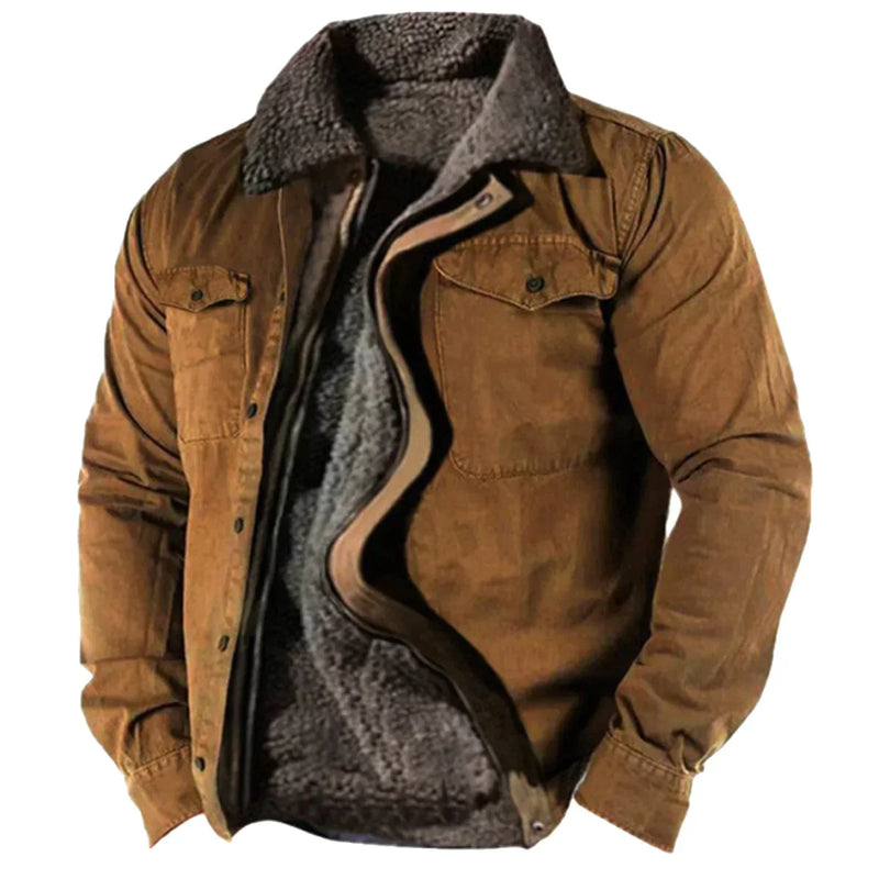 Warm Padded Men's Winter Jacket - Noah-Brown-M-State of Style