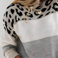 Warm Panther Print Women's Sweater - Sienna-Grey-S-State of Style