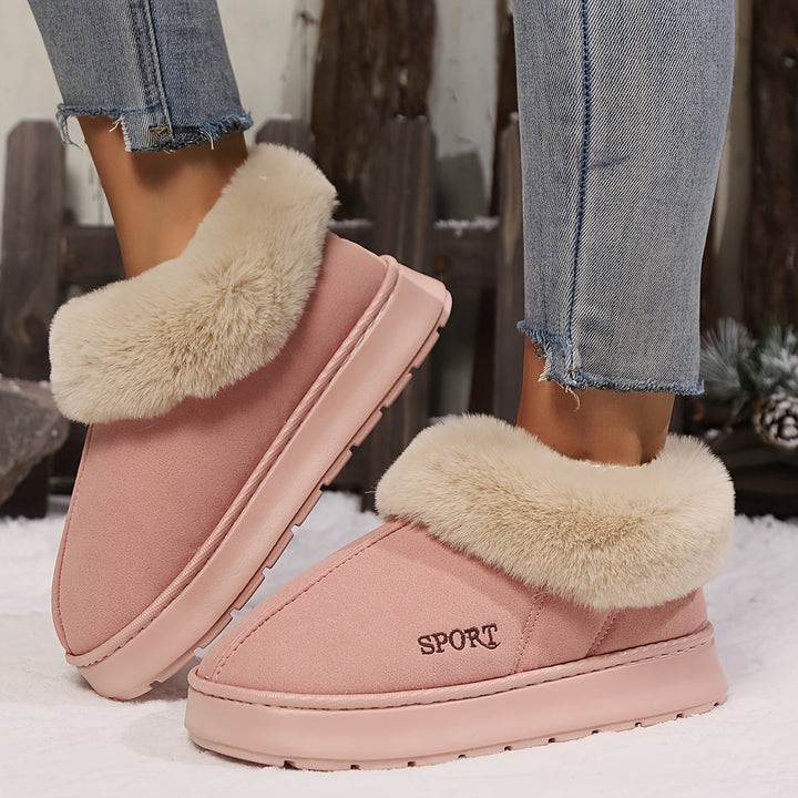 Warm Plush Ladies Slippers with Non-Slip Sole - Sienna-Pink-5-State of Style