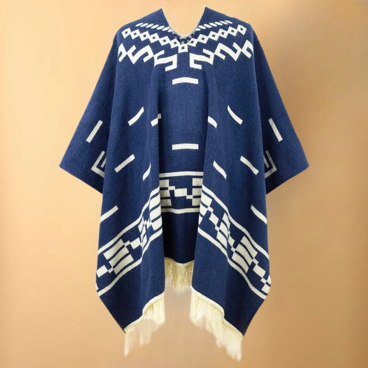 Warm Poncho for Men - Kael-Blue-State of Style
