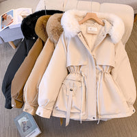 Warm Puffer Jacket for Women with Detachable Collar - Livia-Black-M-State of Style