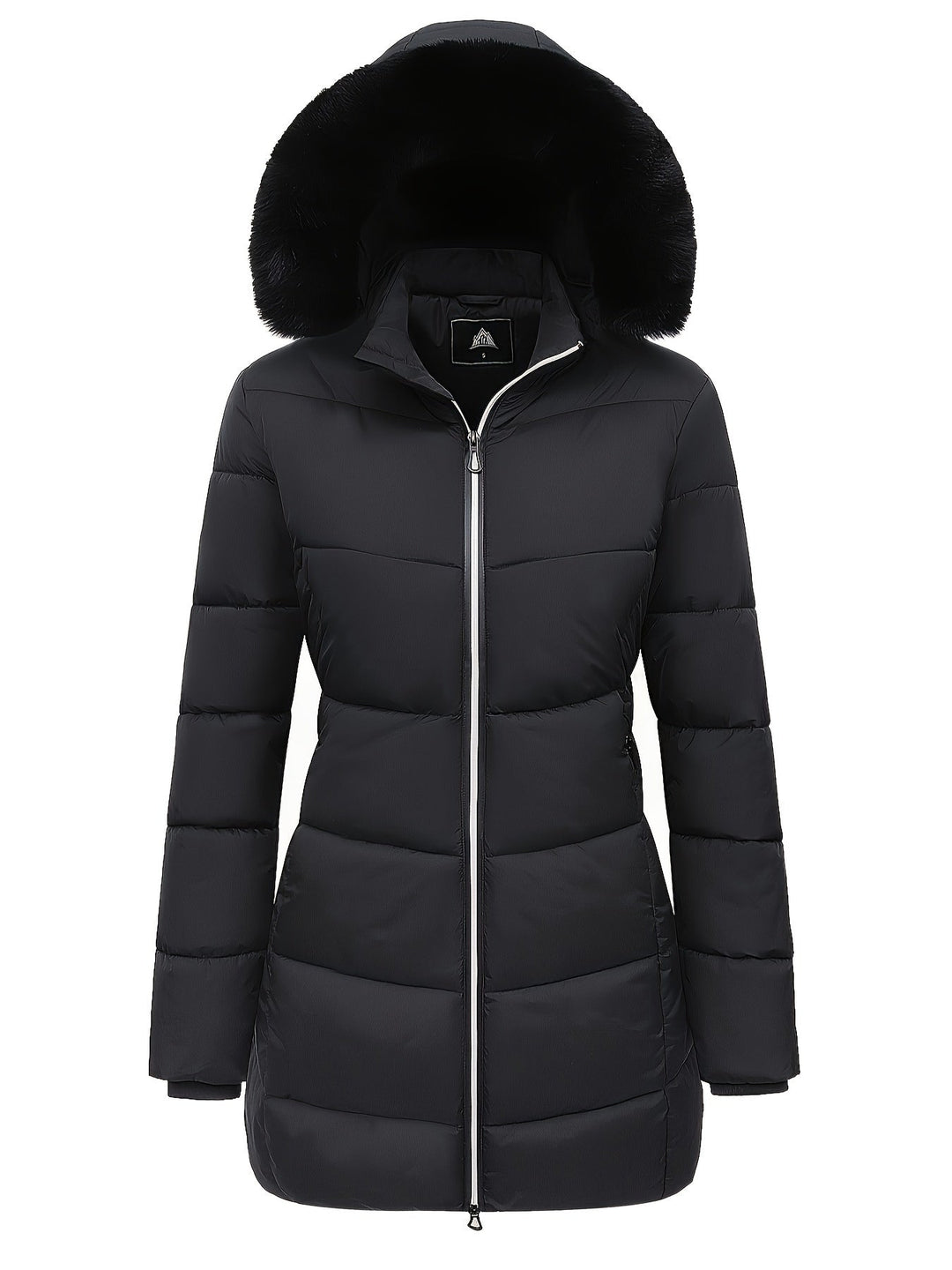 Warm Puffy Jacket with Stylish Details – Evelyne-Black-S-State of Style